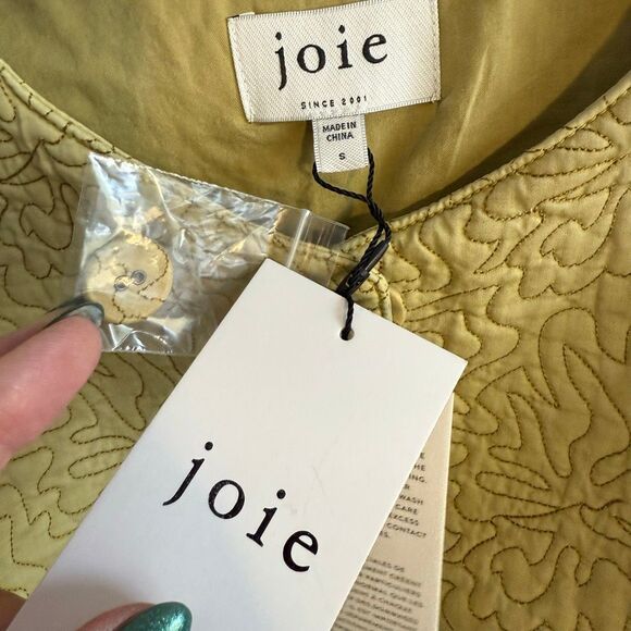 NWT Joie “Brooke” quilted cotton jacket In yellow olive oil. Size S - Picture 4 of 13